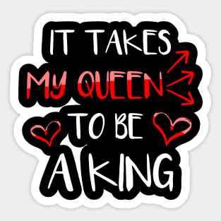 King and Queen Couple Shirt for Him Sticker